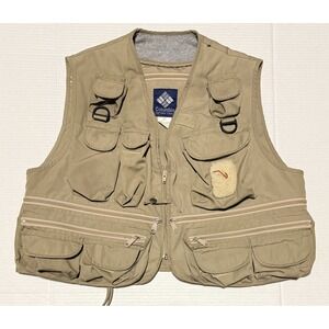 COLUMBIA - Men's Vintage Beige Fly Fishing Vest - Size Large